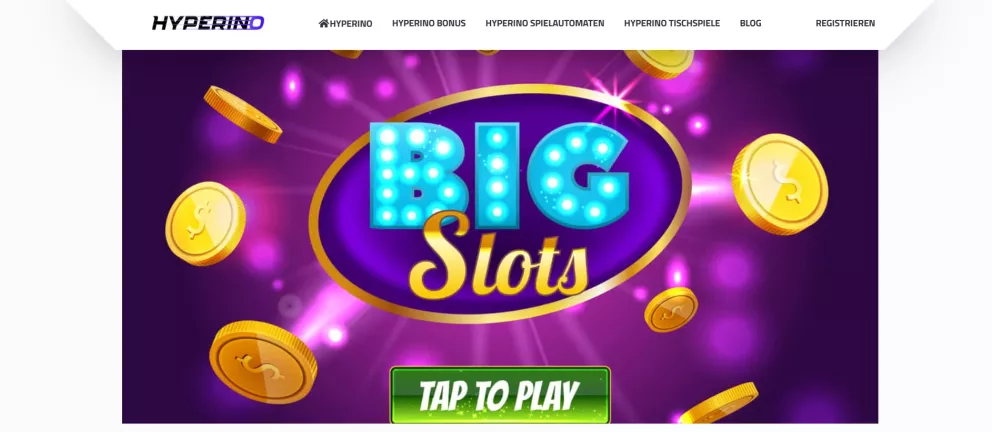 Hyperino Casino 300 € Bonus und 150 Freispiele
