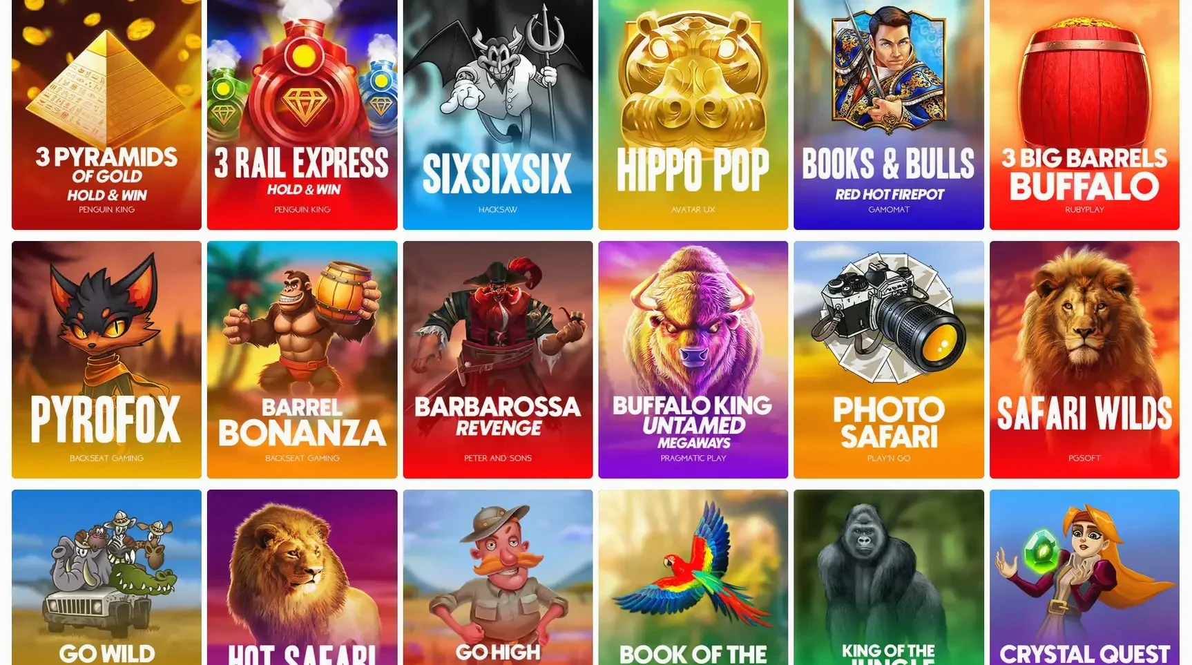Hyperino Casino Spielauswahl